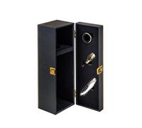 Vintage Marque Premium Black Leatherette Wine Gift Box Set with 3 Essential Accessories