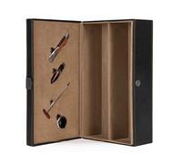 Vintage Marque Wine Box: Elegant Leatherette Storage in Classic Black - Perfect for Two Bottles