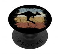 Vintage Marsupial Retro Jumping Kangaroo Silhouette PopSockets Adhesive PopGrip