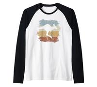 Vintage Marsupial Retro Jumping Kangaroo Silhouette Raglan Baseball Tee