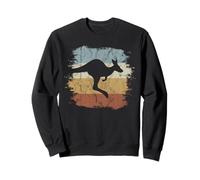 Vintage Marsupial Retro Jumping Kangaroo Silhouette Sweatshirt