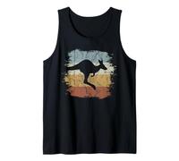 Vintage Marsupial Retro Jumping Kangaroo Silhouette Tank Top