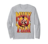 Vintage Martial Arts Kickboxing Muay Thai Fighter Long Sleeve T-Shirt