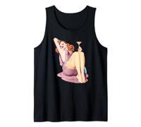 Vintage Martini Drinking Pin Up Girl WW2 Sexy Pinup Girl Art Tank Top
