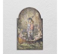 Vintage Mary & Angels Image on Decorative Wood Wall Décor