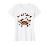 Vintage Maryland, Maryland State Flag Classy Blue Crab Tee Value Graphic T-Shirt