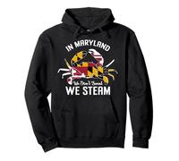 Vintage Maryland State Flag Blue Crab Crabbing Seafood Pullover Hoodie