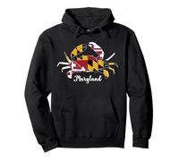 Vintage Maryland State Flag Blue Crab Crabbing Tradition Pullover Hoodie