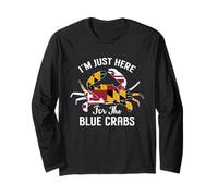 Vintage Maryland State Flag - Here for The Blue Crabs Long Sleeve T-Shirt