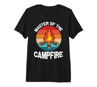 Vintage Master of The Campfire Tent Camper Camping Camp Premium T-Shirt