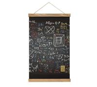Vintage Mathematics And Physics Poster Personalized Linen Hanging Scroll Painting Posters Framed with Wood Hanger for Home Kitchen Office Living Room Bedroom Frame
