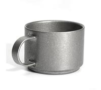 Vintage Matte 304 Stainless Steel Coffee Cup, 100ml Double Wall Insulated Latte Cup with Smooth Edges, Retro Gray Espresso Mug for Home Office