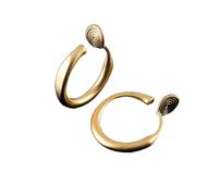 Vintage Matte Gold Plain Hoop Earring Set, Round No-pierce Coil Clip-on Design, Suitable for Cartilage Eyebrow and Lip Piercing Unisex(Gold set,Unpierced ears)