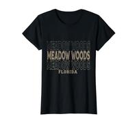 Vintage Meadow Woods Florida Value Graphic T-Shirt, Women, Black, L