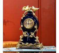 Vintage Mechanical Desk Clock, Brass Battery Operated Antique Home Decor for Living Room, Bedroom, Home Office