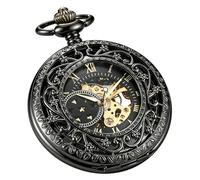 Vintage Mechanical Men's Pocket Watch, Roman Dial Clock Hand Wind Pocket Watch for Men with FOB Chain Gift, MW152, Japanese
