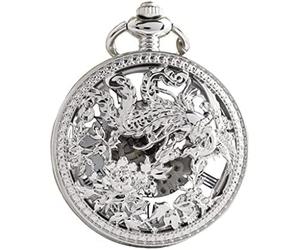 Vintage Mechanical Pocket Watch Roman Numeral Clock Pocket Watch Chinese Style Decorative Pocket Watch,A