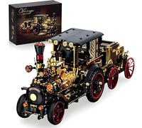 Vintage Mechanical Steam Car Building Blocks Set, 1331 PCS Steampunk Era Classic Automobile Building Model with Exposed Gear, Industrial Buidling Brick for Desk Decor, Birthday Gift for Adults & Teens