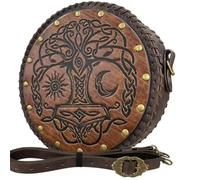 Vintage Medieval Belt Bag Leather Waist Bag Medieval Side Pack with Removable Leather Belt for Women Halloween Cosplay