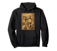 Vintage Medieval Goat Knight Surreal Fantasy Animal Graphic Pullover Hoodie