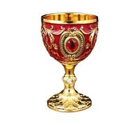 Vintage Medieval Goblet Drinking Glass Handmade Novelty Engraving Wine Cup Desktop Decoration Dining Room Set for 8 with Round Table (B, One Size)