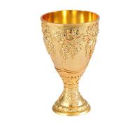 Vintage Medieval Goblet Embossed Elegant Goblet Cup for Wine Tasting Wine Goblet Renaissance Themed Parties Home Bar Desktop Decor, Gold