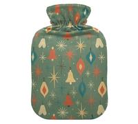 Vintage Medieval Ornament Christmas Seamless Pattern Hot Water Bottles with Soft Cover, 1L Hot Compresses for The Body for Pain Relief