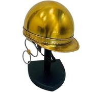 Vintage Medieval Roman Caesar Style Brass Helmet German Fireman Warrior Armor with Display Stand Battle Ready Lightweigt Easy Adjustable For SCA LARP & Reenactments And Men's