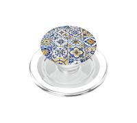Vintage Mediterranean Yellow Blue Tile Mosaic Patchwork PopSockets PopGrip for MagSafe