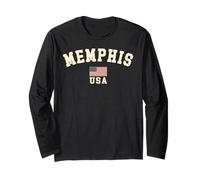 Vintage Memphis USA American Flag Tennessee Souvenir Retro Long Sleeve T-Shirt