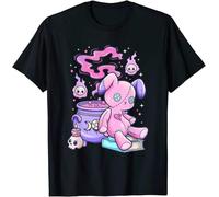 Vintage-Men-T-Shirt-Kawaii-Pastel-Goth-Cute-Creepy-Witchy-Bear-Printed-T-Shirt-Women-Kawaii Black S