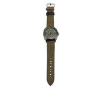 Vintage Men's Analog Watch, Ultra Thin Quartz with Big Face, Green PU Leather Strap, Scratch Resistant Mineral Glass, Ideal for Business & Outdoor Activities, Elegant and Versatile Design