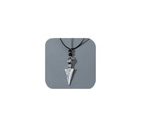 Vintage Mens Arrowhead Arrow Triangle Necklace for Men Women Norse Viking Stainless Steel Spear Point Amulet Pendant Necklace Gift for Him Leather Cord Chain