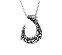 Vintage Mens Nordic Necklace Celtic Pattern Fish Hook Pendant Necklaces Punk Hip Hop Nordic Jewelry Accessories