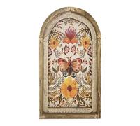 Vintage Mermaid Picture, Floral Butterfly Wall Hanging Decoration - Farmhouse Wooden Bohemian Floral Picture Butterfly Pictures Wall Artwork For Bedroom