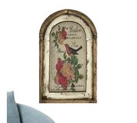 Vintage Mermaid Picture, Floral Butterfly Wall Hanging Decoration - Farmhouse Wooden Bohemian Floral Picture Butterfly Pictures Wall Artwork For Bedroom