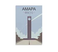 Vintage Metal Art Plaque Amapa Brazil Retro Wall Art Decor Iron Painting for Bathroom, Kitchen, Pub, Garden, Coffee 20x30cm