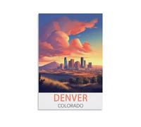 Vintage Metal Art Plaque Denver Colorado Retro Wall Art Decor Iron Painting for Bathroom, Kitchen, Pub, Garden, Coffee 30x30cm