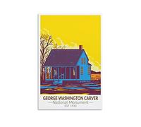 Vintage Metal Art Plaque George Washington Carver National Monument Retro Wall Art Decor Iron Painting for Bathroom, Kitchen, Pub, Garden, Coffee 30x30cm