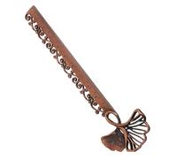 Vintage Metal Bookmark Ruler Set, Ginkgo Leaf Dual Function | Zinc Alloy Build, Retro Style for Book Lovers, Page Marker Use, Home School Library Travel
