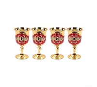 Vintage Metal Chalice 4pcs Embossed Design for Home Decor