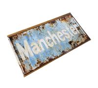 Vintage Metal City Sign England landmark Metal Plaque Manchester