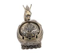 Vintage Metal Dragon Ashtray with Lid, Wind Proof Portable Desktop