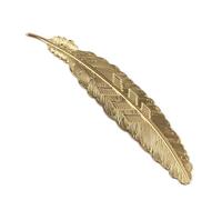 Vintage Metal Feather Bookmarks,Beautiful Feather Shape Book Marker DIY Handmade Photography Tools(Golden)