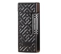 Vintage Metal Flint Lighter Mini Butane Lighter Soft Flame(Without butane) (Black)
