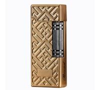 Vintage Metal Flint Lighter Mini Butane Lighter Soft Flame(Without butane) (Gold)