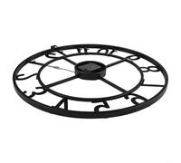 Vintage Metal For outdoor Wall Clock with Quiet Sweep Movement Weather Resistant Design for Garden, Patio, Kitchen, Bedroom, or Office Use (F)