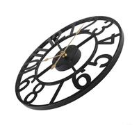 Vintage Metal For outdoor Wall Clock with Quiet Sweep Movement Weather Resistant Design for Garden, Patio, Kitchen, Bedroom, or Office Use (C)