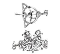 Vintage Metal Hair Clips 2 Pack for School and Weddings Silver | Retro Designed Styling Pieces, Charming Looks for Friends and Mothers, Two Pieces, Elegant Silver Finish