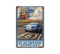 Vintage Metal Horse Tin Sign Funny Retro,Flagstaff, Arizona Route 66 Mustang,Metal Wall Decor Decorative Tin Sign Art Plaque Poster for Home Kitchen Bar Coffee Shop Club Decoration(15x30cm）-E18